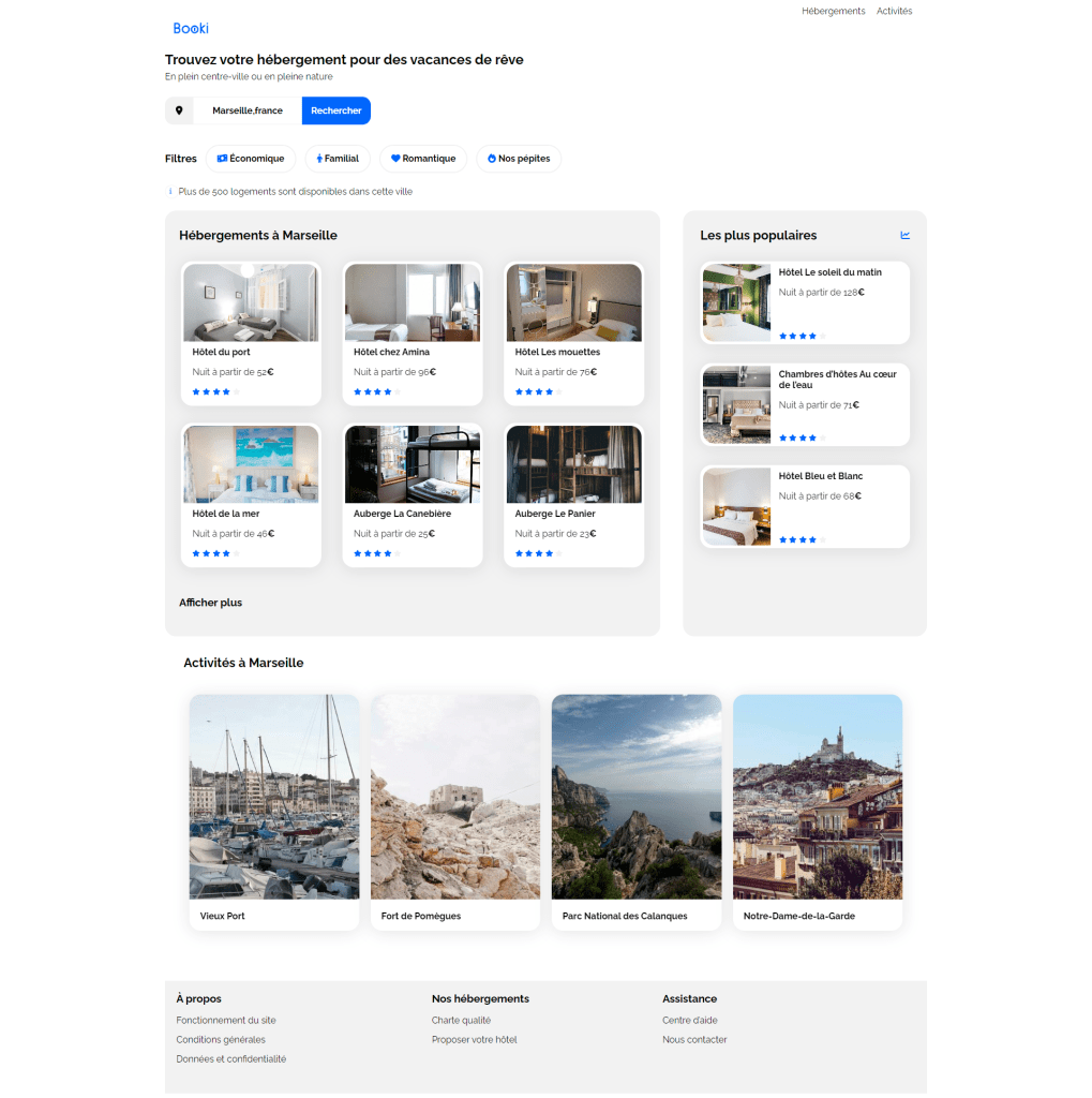 front page du site booki